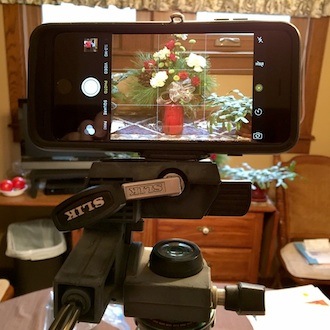 Smartphone mounted on standard tripod. (Photo by Rex Dolby.)