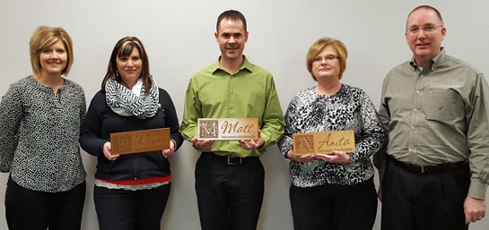 Shown are (from the left) United Way President Jessica Hardesty, Laura Moody, Matt Miller, Anita Carvajal, and United Way Past President Scott Mull. (United Way photo)