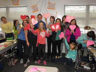 The Lincolnview Elementary Sixth Grade Agents of Change group recently celebrated Random Acts of Kindness week by creating and distributing Valentines throughout the school building.  The group meets every Wednesday at lunchtime with faculty facilitator Lindsay Litzenberg and school counselor Tonia Verville. The goal of Agents of Change is to promote a positive school culture through emphasis on kindness, generosity, and commitment to being a better person throughout the year.  (Photo submitted.)