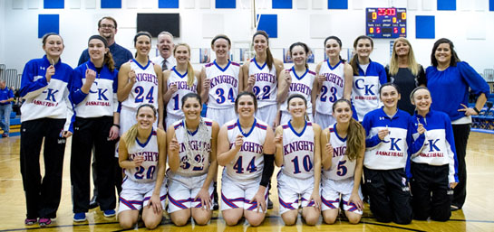 The Crestview Lady Knights pose for a photo after winning a Division IV sectional title on Saturday. (Bob Barnes/Van Wert independent)