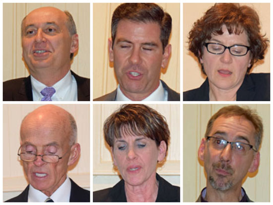 Republican candidates for contested seats (top row, from the left) Tony Burkley and Craig Riedel for the 82nd Ohio House District seat; Eva Yarger, county prosecutor candidate; (bottom row) Charles Kennedy, prosecutor's candidate; and Staci Kaufman and Todd Wolfrum, county commissioner's candidates. (Dave Mosier/Van Wert independent)