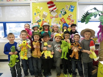 Mrs. Bowersock’s kindergarten class wore hats in celebration of Dr. Seuss week.  This week they will be reading lots of Dr. Seuss stories, making crafts, making green eggs and ham, and writing to the Cat in the Hat to convince him to wear the hat they created for him.  (Photo submitted.)