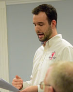 Main Street Van Wert Program Manager Adam Ries reports on his organization. (Dave Mosier/Van Wert independent)