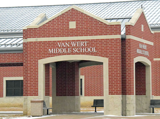Van Wert Middle School frontage 2-2016
