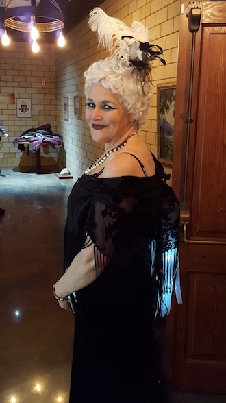 Beverly shows off her light-up Black & White costume at the Black & White Ball at the Wassenberg Art Center. (Photo submitted.) 