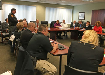 Ohio Representative Tony Burkley chairs a meeting on the Ohio drug epidemic in Defiance. (photo submitted)