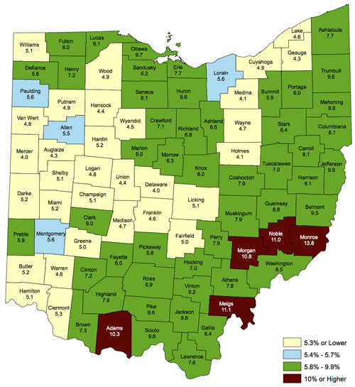 Jobless Rate Map 1-2016