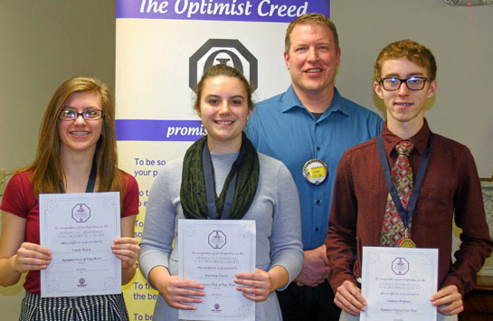 Optimist Oratorical Contest winners 3-2016