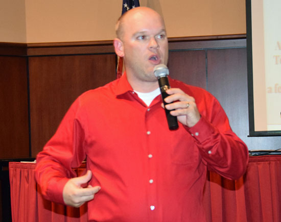 Van Wert Middle School Principal Mark Bagley talks about STEM programming in the school during Wednesday meeting of the Van Wert City Board of Education. (Dave Mosier/Van Wert independent)