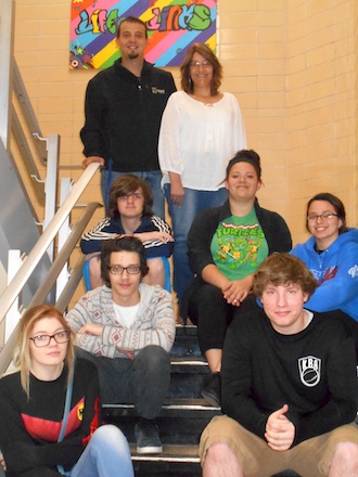 High School Council Members – Left side: Ashley Carr, Corbyn Nihiser, Reese Karhoff. Right side: Byron Walsh, Justice Glossett, Kiera Diltz. Advisors: Mr. Bowen and Ms. Myers. (Photo submitted.)