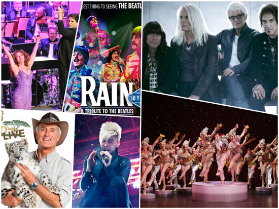 Highlights from the 2016-17 season at the Niswonger Performing Arts Center of Northwest Ohio include (top row, from the left) Broadway and movie star Bernadette Peters and the Boston Pops Orchestra, Beatles tribute show "Rain", REO Speedwagon; (bottom row) Jack Hanna, Colton Dixon, and 42nd Street.