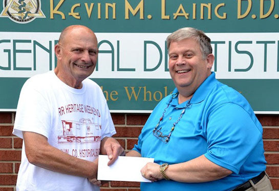 Railroad Weekend donation-Dr. Laing 7-2016