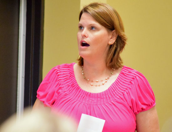 Dayna Noble of the Ohio Bureau of Workers' Compensation talks about the state's new medical marijuana law during an event Friday sponsored by the Van Wert Area Chamber of Commerce. Dave Mosier/Van Wert independent)