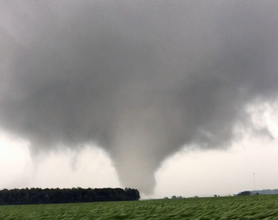 This photo taken by local resident Phil Saunier shows a tornado that touched down south of Convoy in the German Church Road area. 