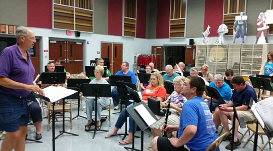 The Van Wert Area Community Concert Band rehearses for its upcoming August 19 concert in Fountain Park. (photo submitted)