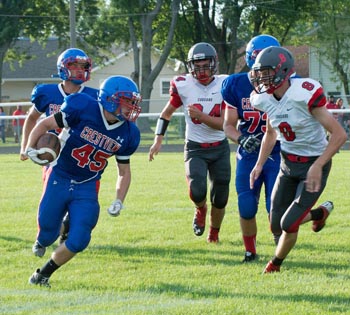 Van Wert and Crestview players, shown here in last Friday's scrimmage, are ready to start the regular season tonight. VW independent file photo