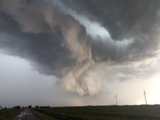 Local resident Matt Saunier took this photo of a wall cloud storm that hit the county on Sunday afternoon.