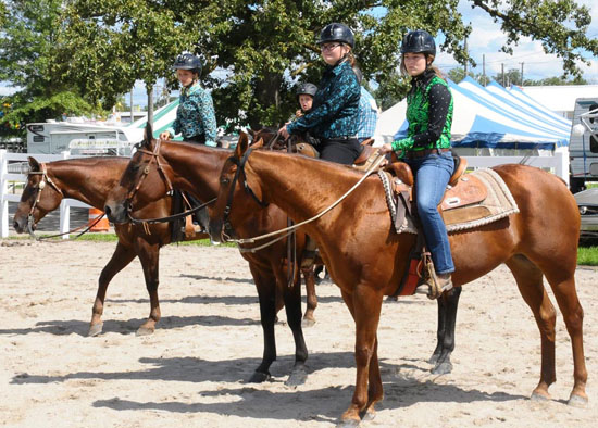 Junior Fair equestrians show off their horse skills during a competition on Friday. Jan Dunlap/Van Wert independent)