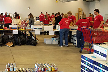 The 2016 United Way Day of Caring Food Drive (above) set a record this year. (United Way photo)
