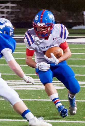 Crestview's Chase Clark (5) is just one of the offensive threats the Knights will throw at Arlington this Saturday in their regional semifinal game. Bob Barnes/Van Wert independent