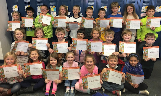 Second grade Lincolnview students completed Junior Achievement.  Junior Achievement is dedicated to giving young people the knowledge and skills needed for economic success.  (Photo submitted.)