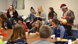 FCCLA members enjoy their Christmas breakfast with Mrs. Putman’s class on December 16. (Photo submitted.)