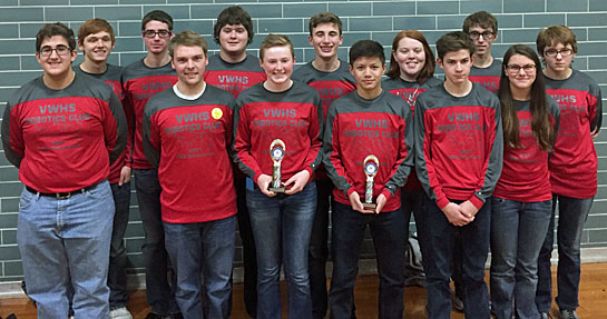 VWHS Robotics Team members include Austin Carnahan, Michael Etter, Noah Carter, Spencer Teman, Carter Eikenbary, Sydney Maller, Cade Chiles, Ryan Chen, Katie Able, Nick Carter, Cal Wolfrum, Kathryn Wray, and Angel Haller. (photo submitted)