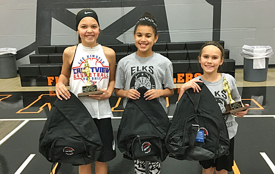 Local girls' division competitors include (from the left) Cali and Kaci Gregory and Sydney Savage.