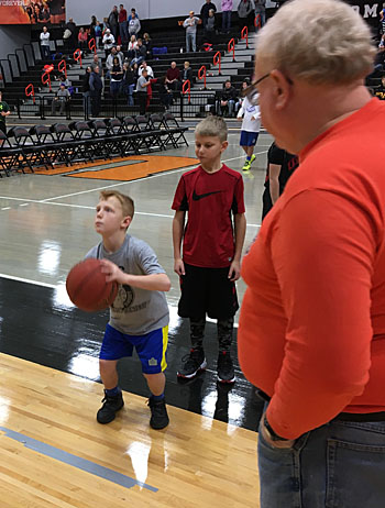 Van Wert competitor Griffin McCracken shoots free throws during the Elks Regional Hoop Shoot competition held in Findlay.  (photos submitted)