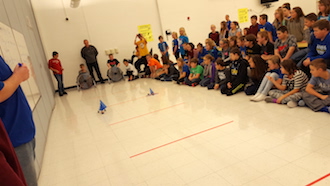 Hilary Arn’s fifth grade took some time before Christmas to construct Land Yacht. They all had a fantastic time competing against the rest of the fifth grade.  (Photo submitted.)