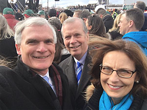 U.S. Representative Bob Latta with Representative Tim Walberg and Walberg’s wife, Susan, at the March for Life. (submitted photo)