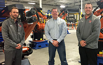 Shown are (from the left) Robotics Team coach Bob Spath, Browning Sheehan, and Robotic Team coach Zane McElroy. (photo submitted)
