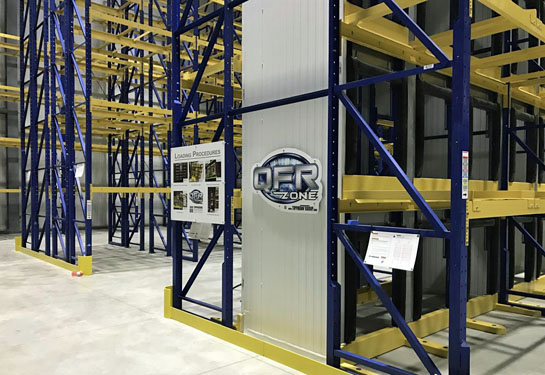 The new distribution center has floor to ceiling racking for storing products in the cooler area. (photo submitted)