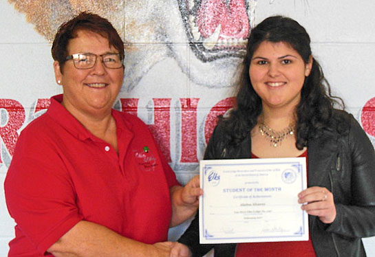 Linda J. Stanley (left), Elks Student of the Month chair, and Aliana Alvarez. (photos submitted)