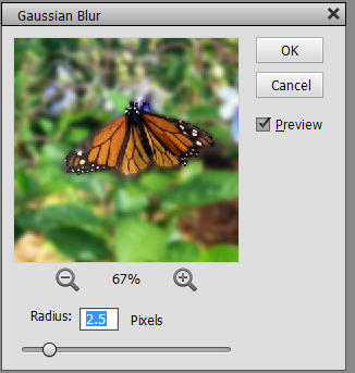 An illustration of a Gaussian Blur screen. (Photo submitted.)