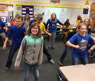 Shown are students from Christie Wendel's fourth grade room engaging in a Brain Break. (Photo submitted.)