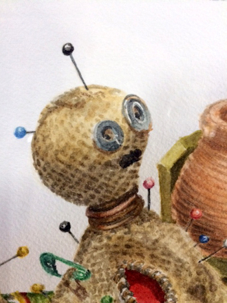 “Bad Science 5” (Detail), a watercolor by Carole Griffith, is one of the paintings now on display at the Wassenberg Art Center during the Ohio Watercolor Society exhibit. (Photo submitted.)