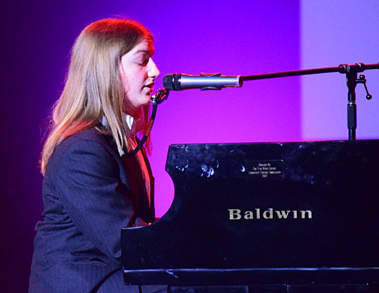 Gabe Bailey sings Billy Joel's "Piano Man" during Saturday's Ohio Has Talent! show at the Niswonger Performing Arts Center of Northwest Ohio. Dave Mosier/Van Wert independent