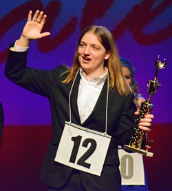 Bailey holds his first-place trophy following the awards ceremony at Ohio Has Talent! Dave Mosier/Van Wert independent