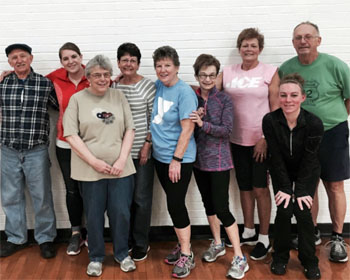 YMCA SilverSneakers friends gather together before Line Dancing class, held Fridays 10:45-11:15 a.m. at the YMCA of Van Wert County. (photo submitted)