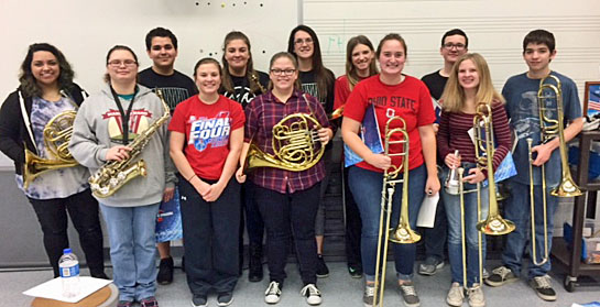 Shown are students from the Van Wert High School band program who will be performing during the 14 annual Van Wert County Young Artists Recital. (photo submitted)