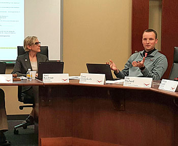 Vantage Director Tony Unverferth reports on high school activities during Thursday's Vantage Board of Education meeting. Scott Truxell/Van Wert independent
