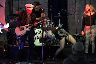 Vanity Crash of Cleveland performed Saturday evening at the Wassenberg Art Center’s punk rock party, “Punk Valentines”. Band members are left to right Bill Gressock, Dennis Van Crash, Thomas Mulready, DeLee Cooper and Allison Yellets. (Photo by John Naegele.)