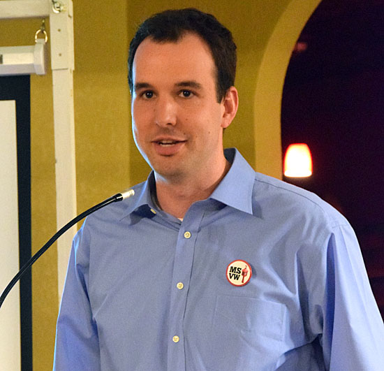 MWVS Program Manager Adam Ries speaks during the organization's 2015 annual dinner. (VW independent file photo)