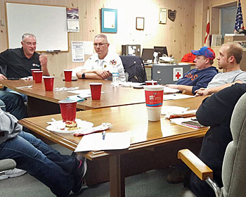 Members of the local American Red Cross Disaster Team met recently with new Van Wert Fire Chief Jon Jones (second from left). (photo submitted)
