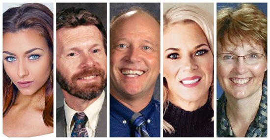 2017 Peony Festival Pageant judges are (from the left) Caity Jackson, Dan Evans, Todd Schreiber, and Amber Kreischer, while Susan Burchfield will again be the pageant's mistress of ceremonies. (submitted photos)