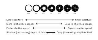 An illustration of the effects of aperture on the photo. (Graphic by Rex Dolby.)