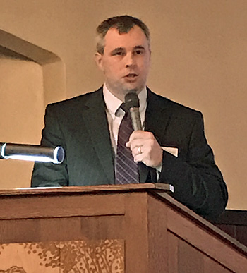 Brian Ricker shares AgCredit's financial report. (photo submitted)