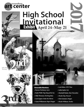 Winners of the Annual High School Art Exhibit at the Wassenberg Art Center. First place Hannah Troyer of Continental High School, Second Place Jade Moles of Parkway High School and Third Place Karie Ladd of Ottoville High School. (Photo submitted.)