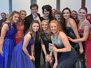 Kim Hohman, dancers from her DanceWorks studio, and their parents pose with Dr. Oz and his wife during Dr. Oz's gala event. (photo submitted)